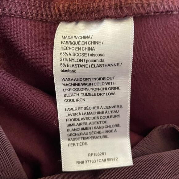 Rafaella Comfort Womens Large Dress Pants Maroon Red Stretch Straight Pull On - Picture 5 of 9